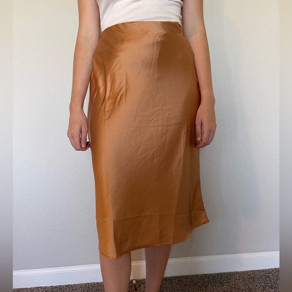 Gold midi skirt